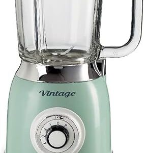 Ariete 583, Frullatore Vintage con tazza in vetro da 1,5 Litri, 4 Lame in Acciaio Inox, 4 Velocità + Pulse,1000 Watt, Verde