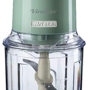 Ariete 438, Tritatutto Vintage, Chopper e Tritaghiaccio, 2 velocità, 4 lame in Acciaio Inox, Tazza graduata 600 ml, 400 W, Verde