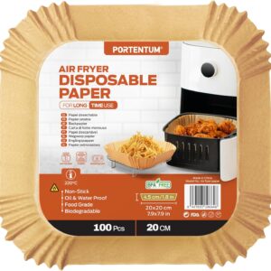 Carta forno per friggitrice ad aria 100 unità da 20-20 cm Quadrata